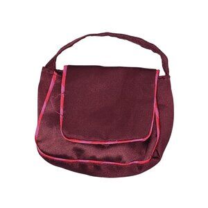 Baby Alive Burgundy Purse Bag 2.5" Doll Accessory With Pink Accents